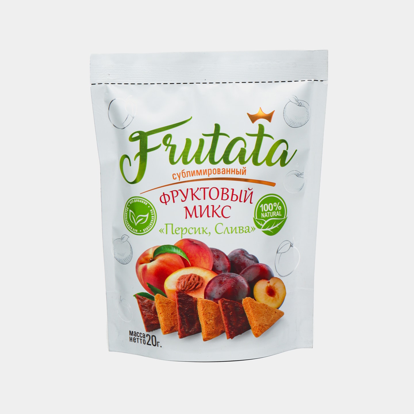 Сублимированные сухофрукты - Микс пюре: слива, персик